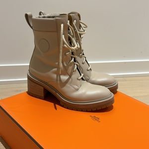 Hermes Bridge Ankle Boot in Beige Grège (Size FR39/US9)